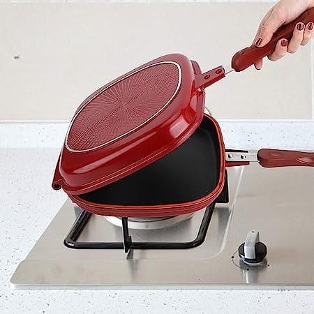 Double Sided Grill Pan, Non-Stick Barbecue Tool, Cookware Grill Frying Pan, Stainless Steel Double Face Pan, Multipurpose Nonstick Grill Pan With Strong Magnetic Handles, Kitchen Accessories Cooking Tool Double Sided Grill Pan, Non-Stick Barbecue Tool, Cookware Grill Frying Pan, Stainless Steel Double Face Pan, Multipurpose Nonstick Grill Pan With Strong Magnetic Handles, Kitchen Accessories Cooking Tool